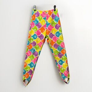 Vintage Stirrup Leggings Girls Small 90s Y2K Brightly Colored USA Made